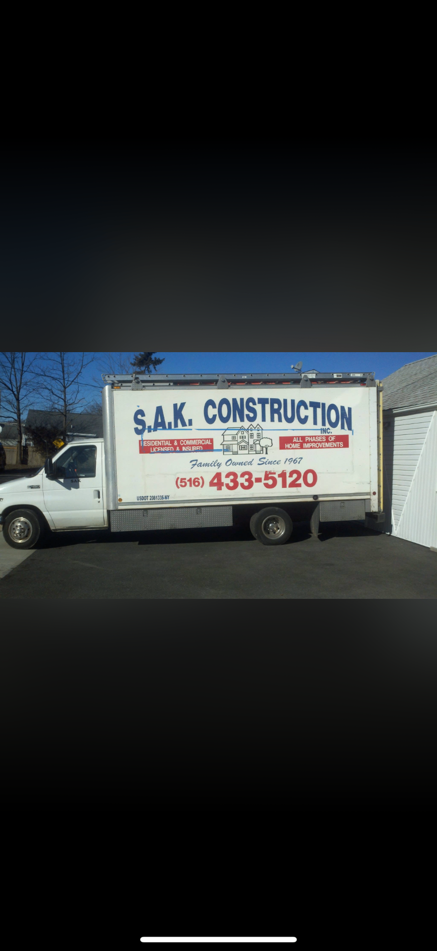 SAK Construction work truck — Family Owned Since 1967